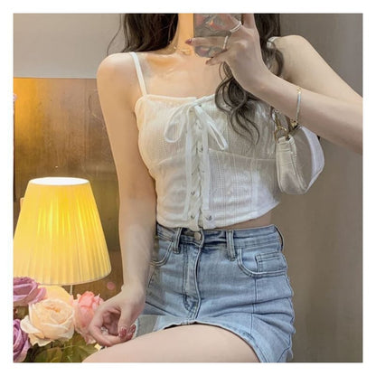 Lace Up Camisole Top