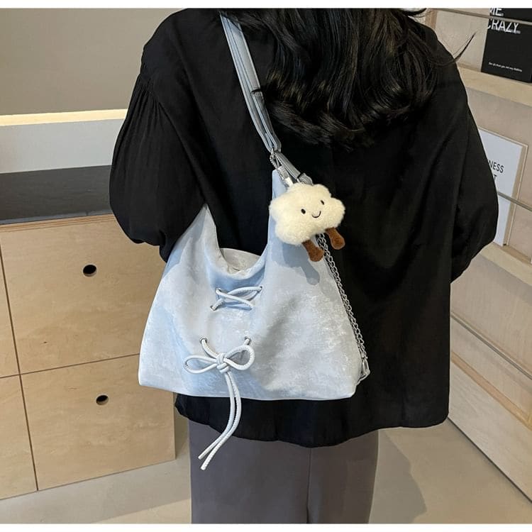 Lace Up Chain Tote Bag