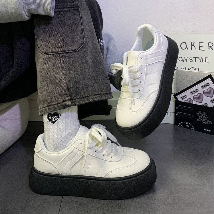 Lace-Up Platform Sneakers