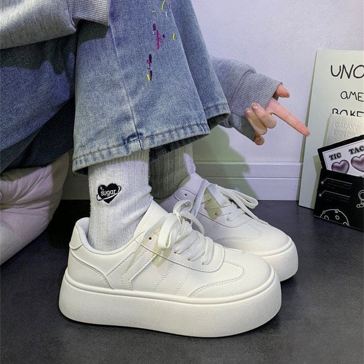 Lace-Up Platform Sneakers