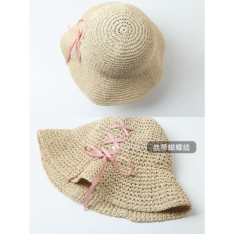 Lace-Up Straw Sun Hat