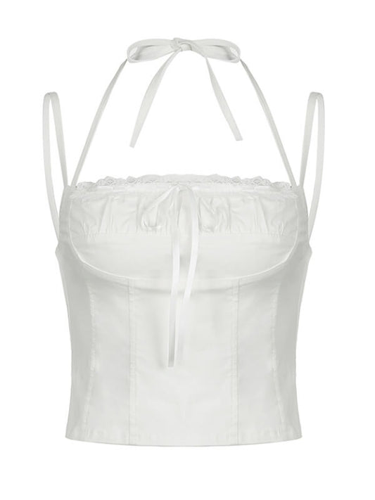 Lace White Halter Top - Camisoles & Tank tops