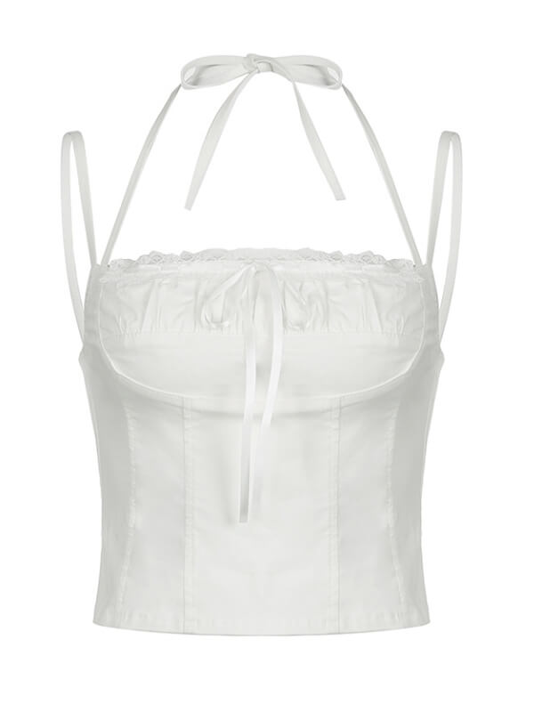 Lace White Halter Top - Camisoles & Tank tops
