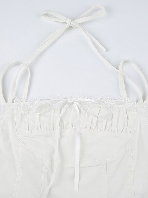 Lace White Halter Top - Camisoles & Tank tops