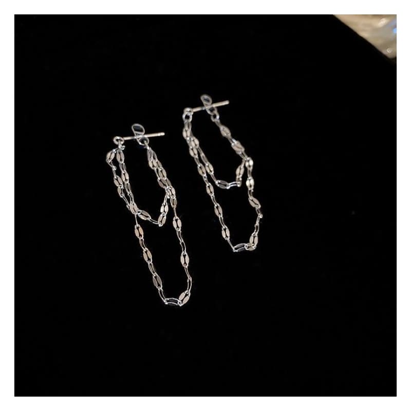 Layered Chained Alloy Dangle Earring