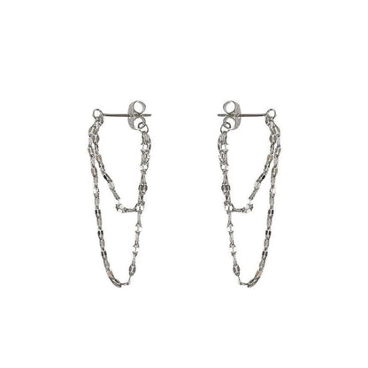 Layered Chained Alloy Dangle Earring