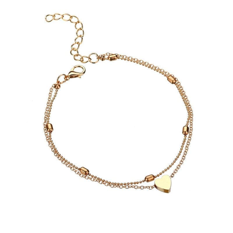 Layered Heart Anklet