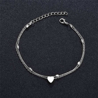 Layered Heart Anklet