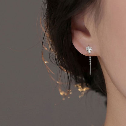 Leaf Alloy Threader Earring