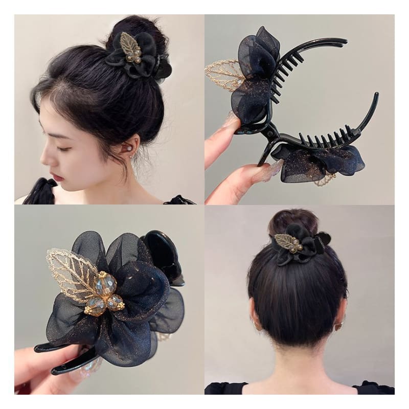 Leaf Mesh Acrylic Hair Clip