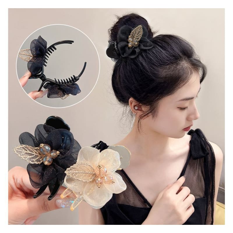 Leaf Mesh Acrylic Hair Clip