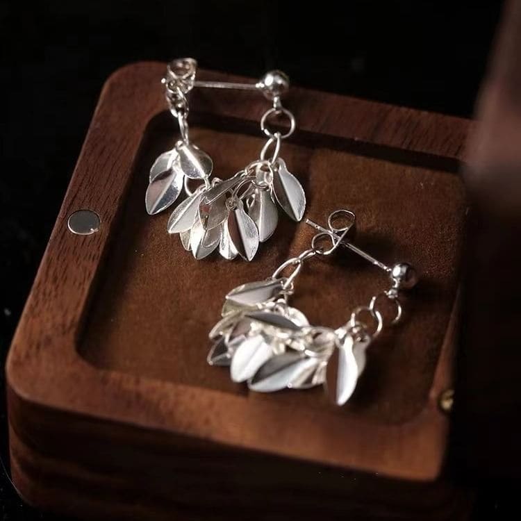 Leaf S925 Sterling Silver Drop Earring