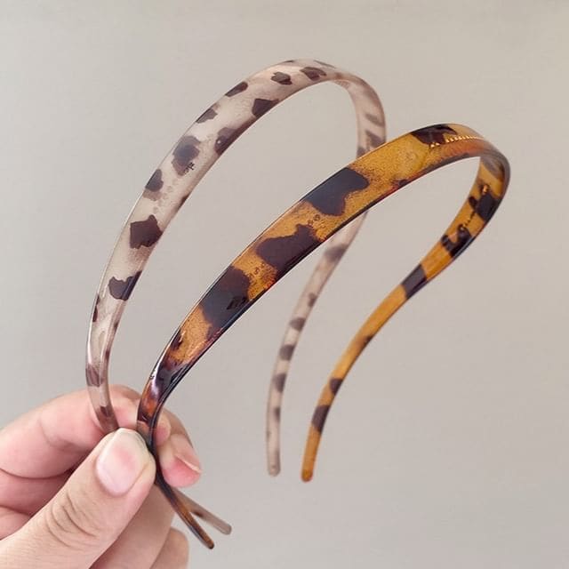 Leopard Print Headband - Beige & Coffee / One Size