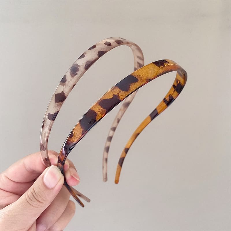 Leopard Print Headband - Beige & Coffee / One Size