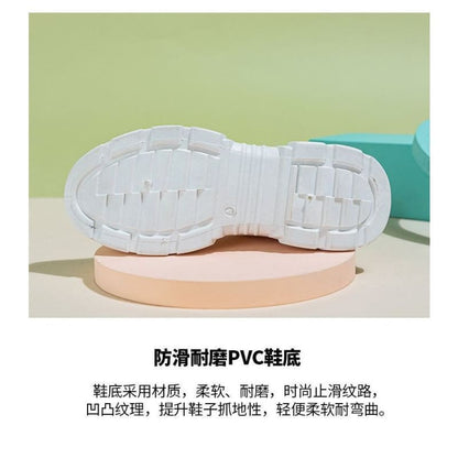 Letter Embroidered Mesh Panel Platform Sneakers