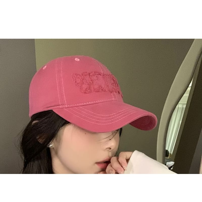 Lettering Applique Baseball Cap