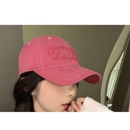 Lettering Applique Baseball Cap