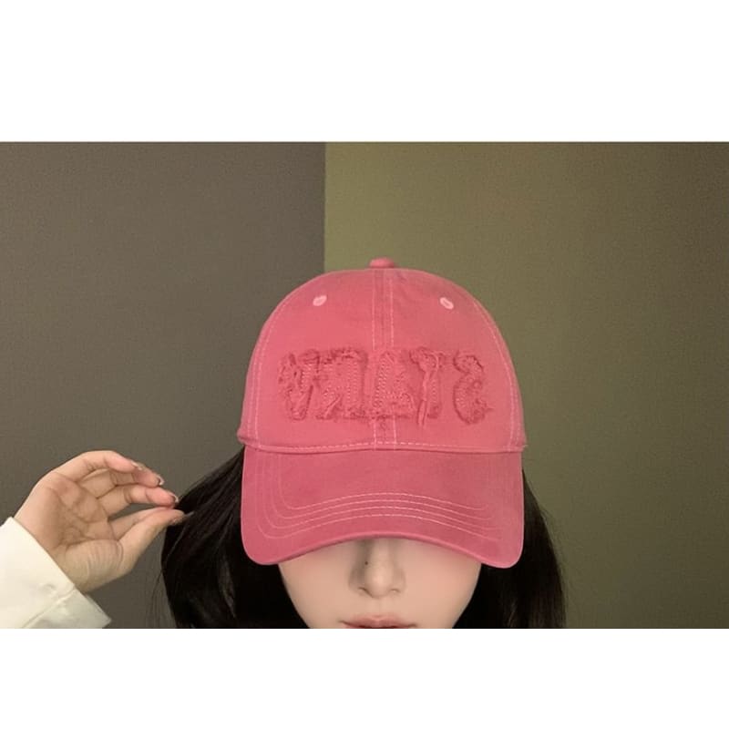 Lettering Applique Baseball Cap