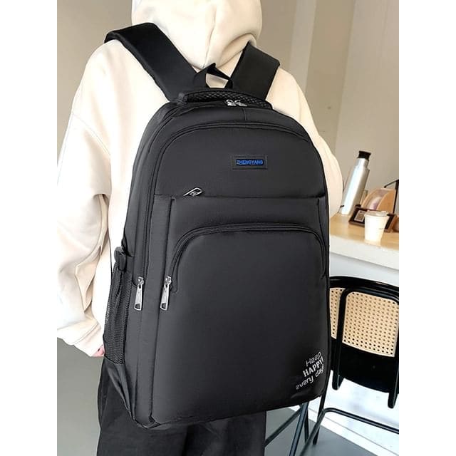 Lettering Applique Nylon Backpack