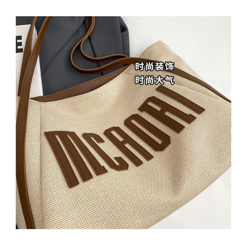 Lettering Applique Tote Bag