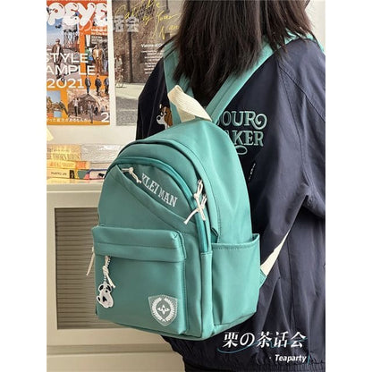 Lettering Backpack - Without Bag Charm - Green / One Size