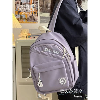 Lettering Backpack - Without Bag Charm - Purple / One Size