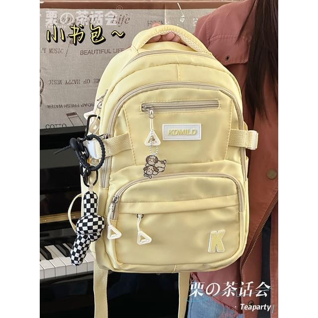 Lettering Buckle Backpack - With Checker Knot Charm