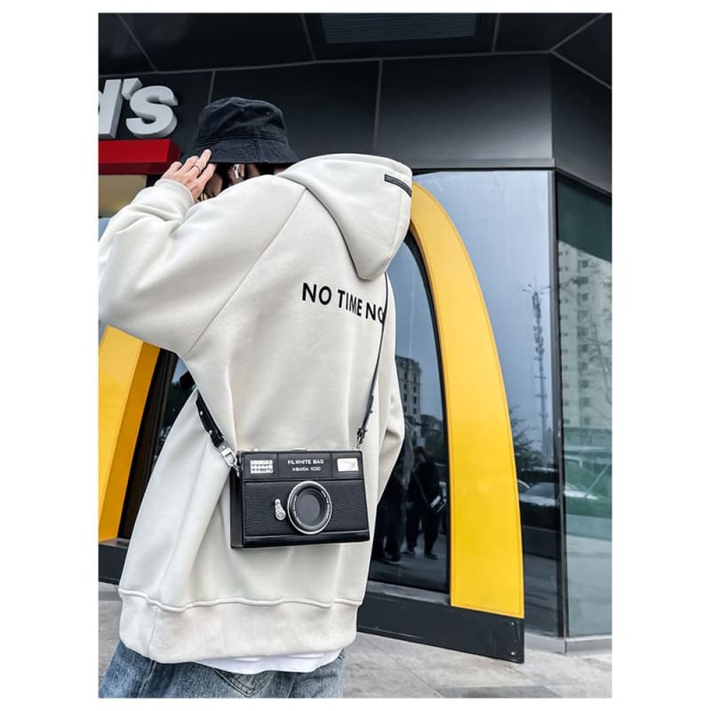 Lettering Camera Crossbody Bag