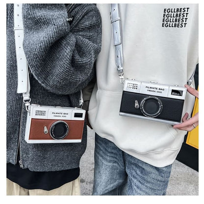 Lettering Camera Crossbody Bag