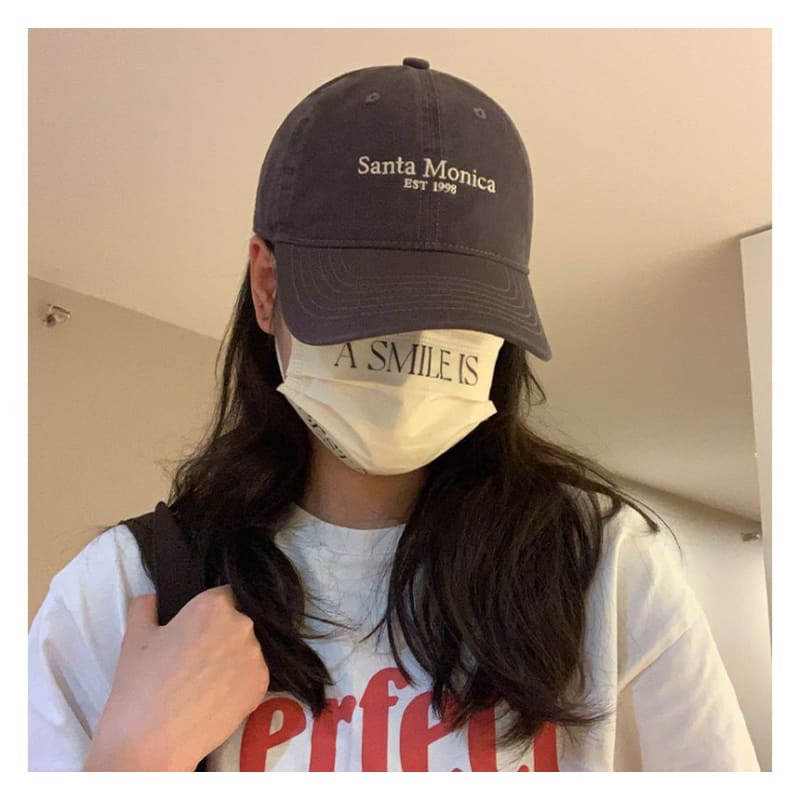 Lettering Embroidered Baseball Cap