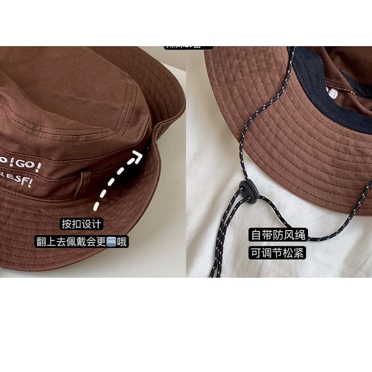 Lettering Embroidered Boonie Hat