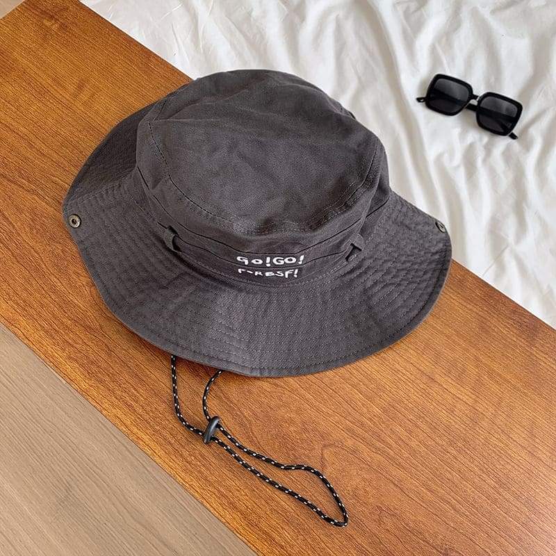 Lettering Embroidered Boonie Hat