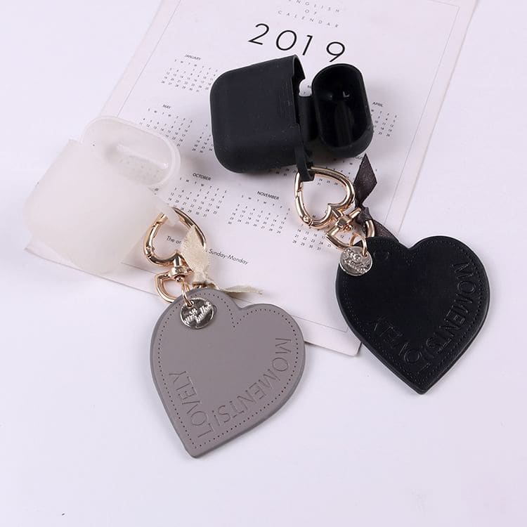 Lettering Heart Faux Leather Keyring