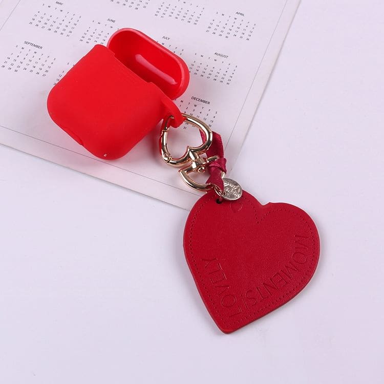 Lettering Heart Faux Leather Keyring