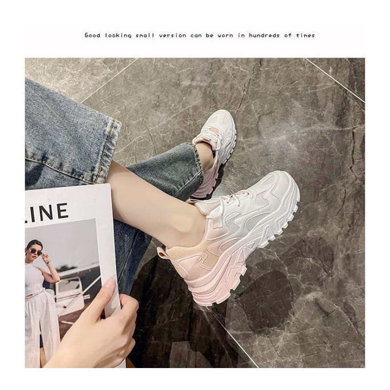 Lettering Label Applique Ombre Platform Sneakers