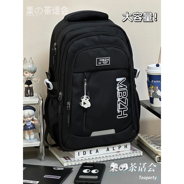 Lettering Laptop Backpack / Charm / Set - Without Bag Charm