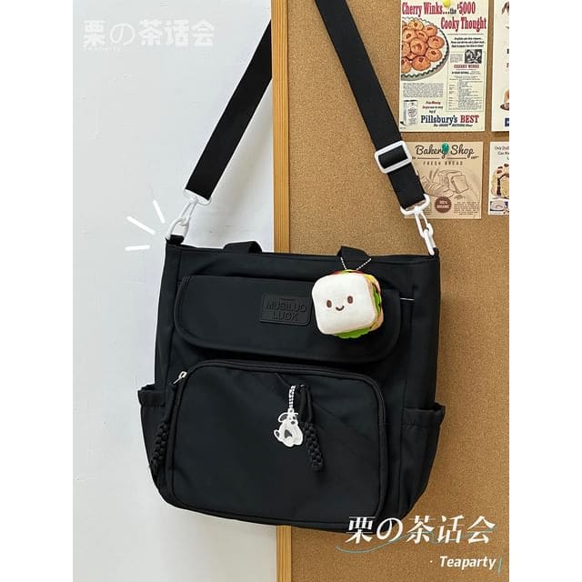 Lettering Logo Crossbody Bag / Charm / Set - With Sandwich