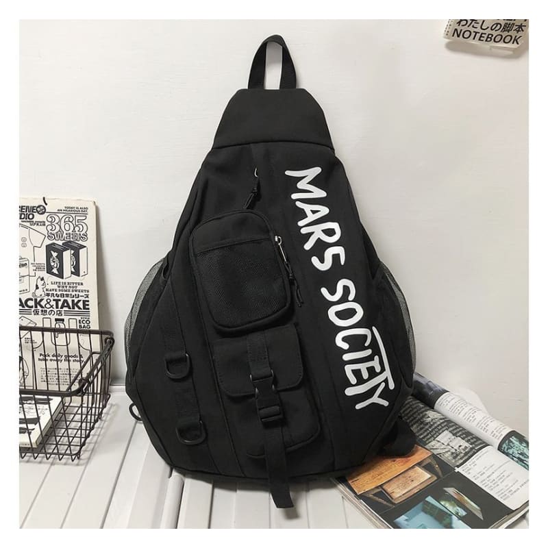 Lettering Nylon Sling Bag