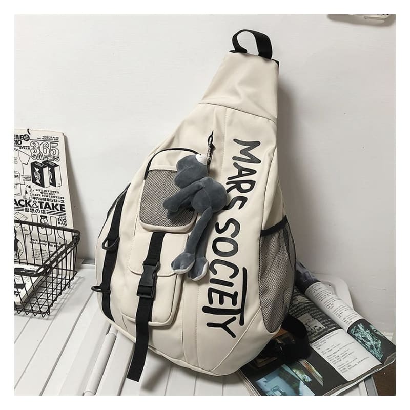 Lettering Nylon Sling Bag