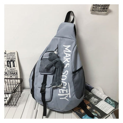 Lettering Nylon Sling Bag