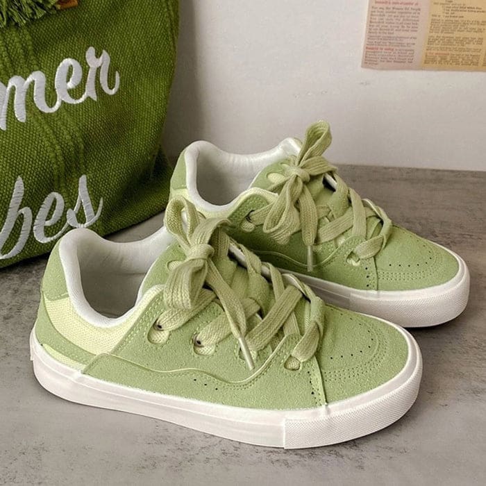 Light Green Skater Sneakers - Sneakers