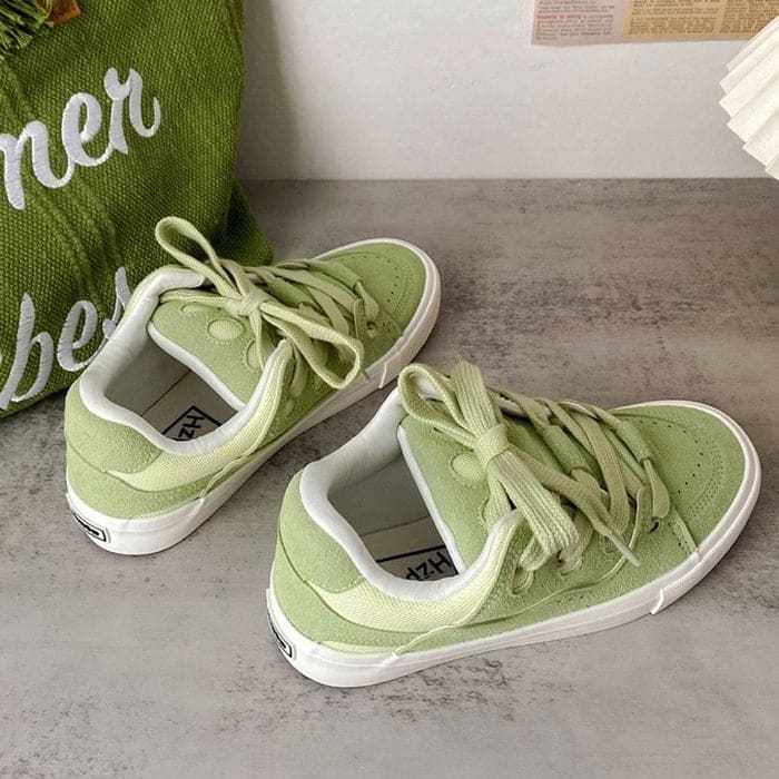 Light Green Skater Sneakers - Sneakers