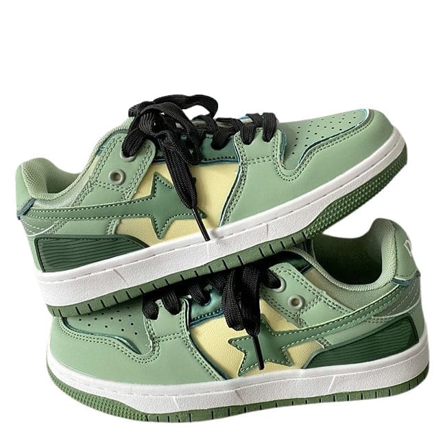 Light Green Star Sneakers - Sneakers