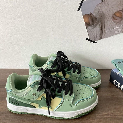 Light Green Star Sneakers - Sneakers