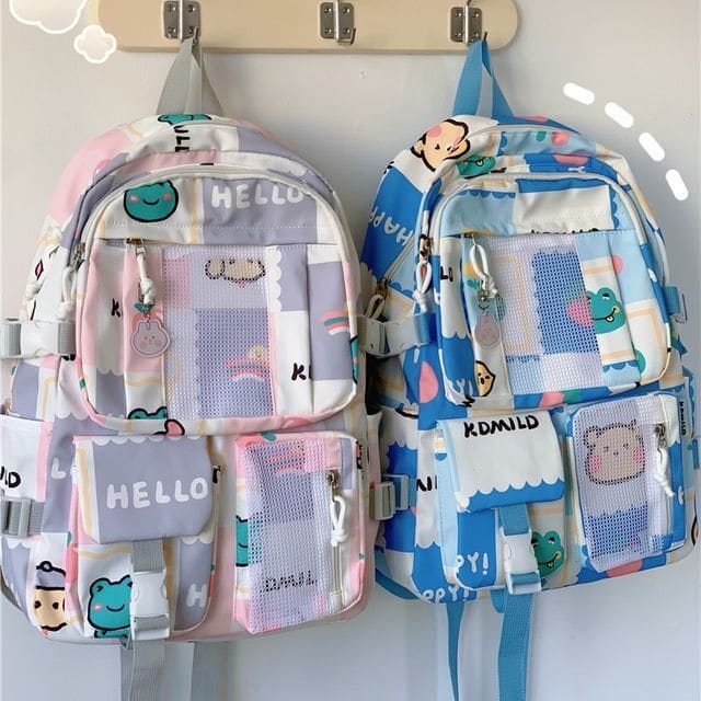 Lightweight Cartoon Print Backpack