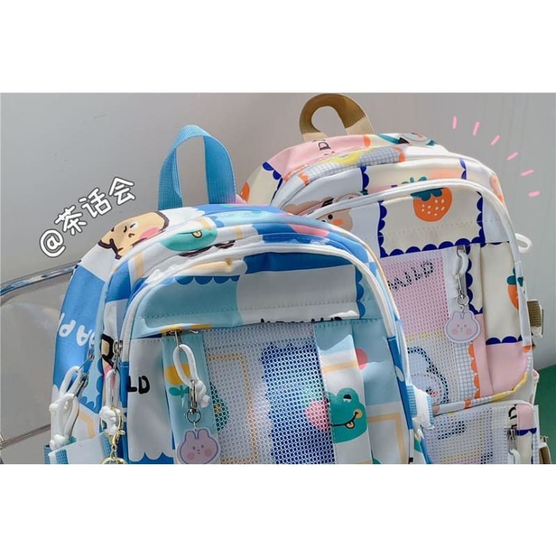 Lightweight Cartoon Print Backpack