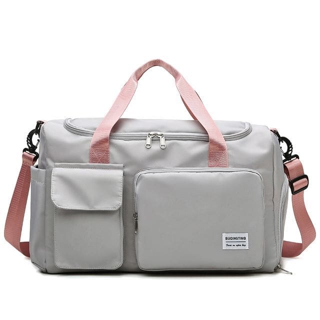 Lightweight Duffel Bag (Various Designs) - Gray & Pink / S