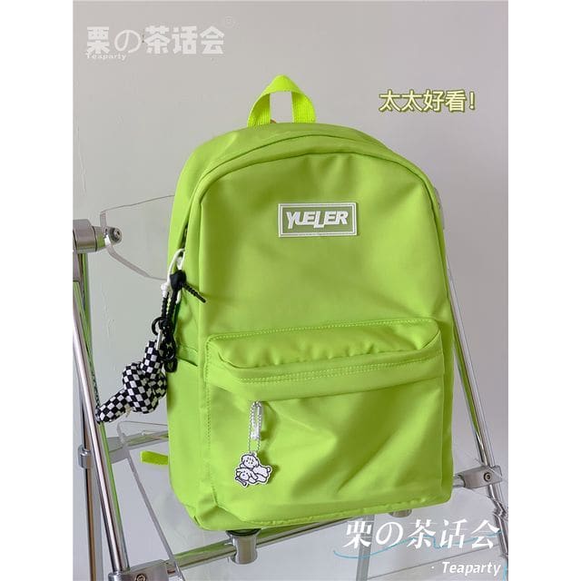 Lightweight Lettering Zip Backpack - With Twister - Fruit