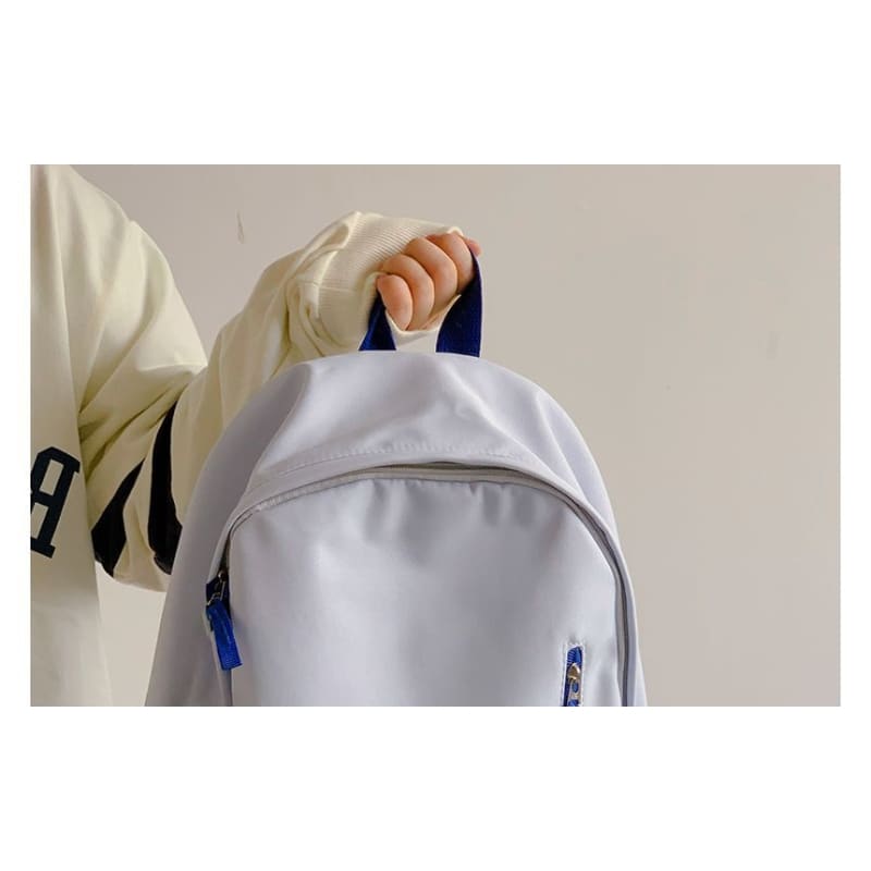 Lightweight Two-Tone Lettering Zip Backpack