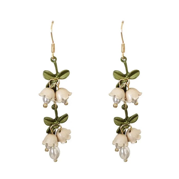 Lily Of The Valley Earrings - Standart / White/green